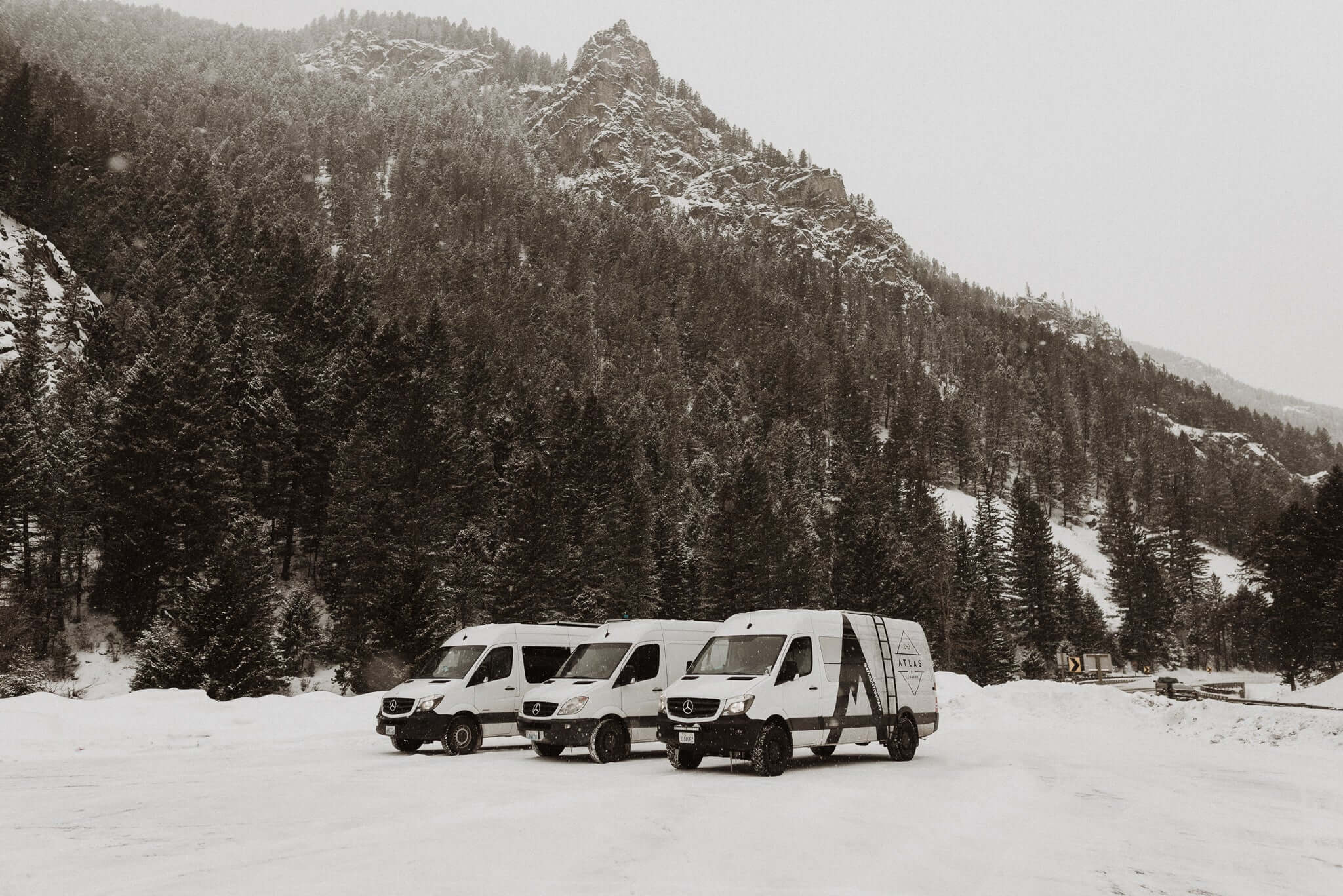 van life in the snow