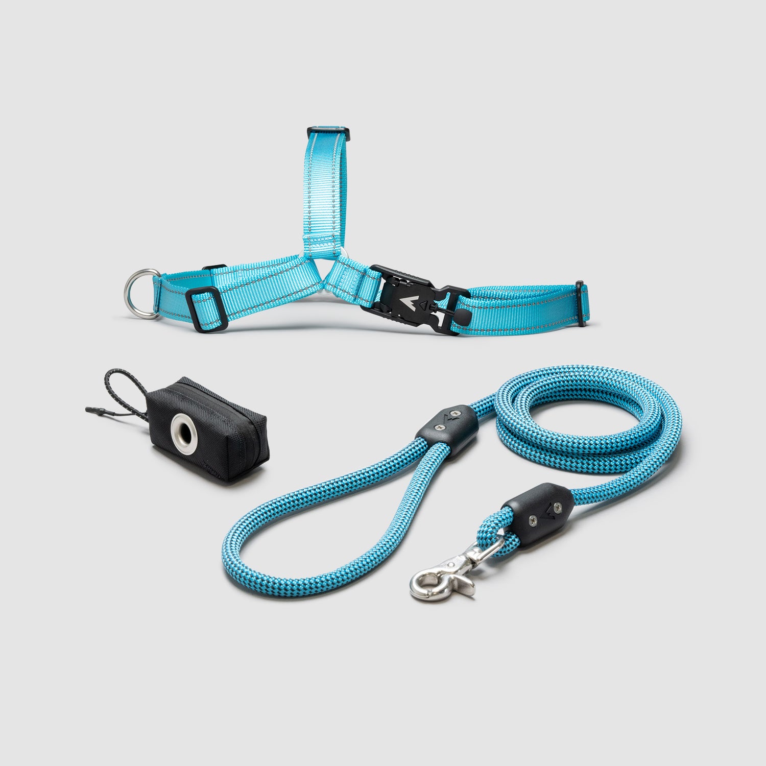 atlas pet company lifetime kit with leash harness and pouch handmade in colorado with lifetime warranty --glacier