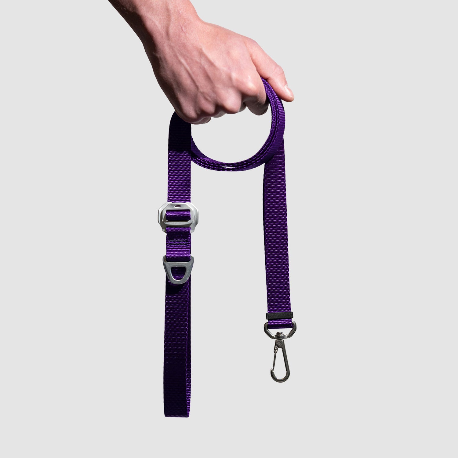 lifetime lite adjustable leash for active dogs handmade in colorado by atlas pet company --violet